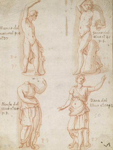 Four antique statues