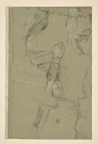 Recto: A study of a standing putto. Verso: Studies of hands, one holding the hilt of a sword Recto: A study of a standing putto. Verso: Studies of hands, one holding the hilt of a sword