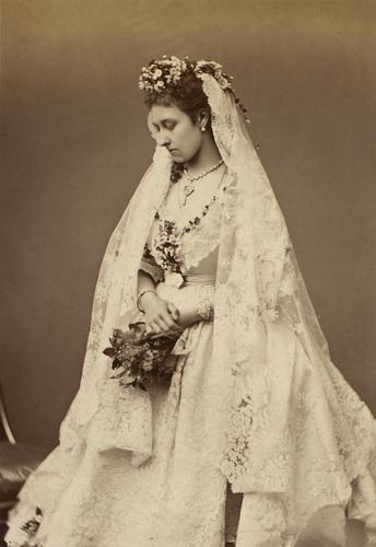 Princess Louise (1848-1939) in her wedding dress