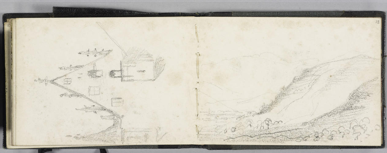 Master: Sketch book of HRH Princess Louise 1865
Item: A view of a forest [and] Studies of buildings