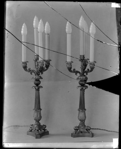 Glass plate negative of Candelabra no 98 Glass plate negative of Candelabra no 98