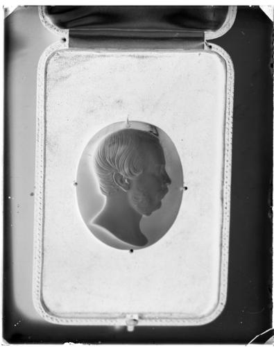 Glass plate negative of a cameo of Prince Albert Glass plate negative of a cameo of Prince Albert