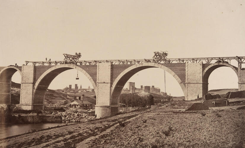 Railway bridge and town, Arévalo