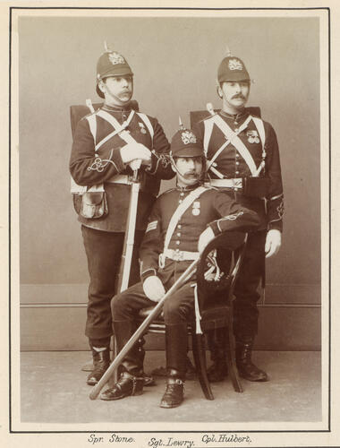 Three soldiers from the Royal Engineers who served in the Anglo-Egyptian War Three soldiers from the Royal Engineers who served in the Anglo-Egyptian War