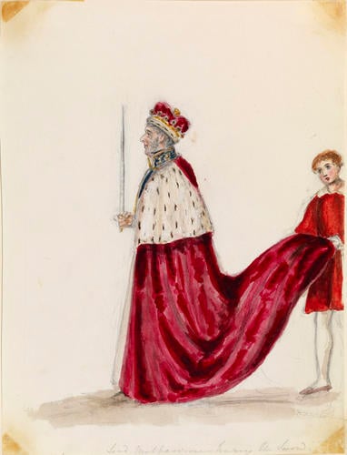 Master: THE QUEEN. RECOLLECTIONS OF THE CORONATION
Item: Lord Melbourne bearing the sword
