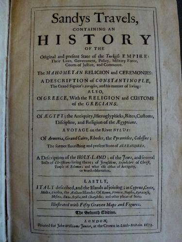 Sandys travels, containing an history of the. . . Turkish Empire. . Sandys travels, containing an history of the. . . Turkish Empire. .