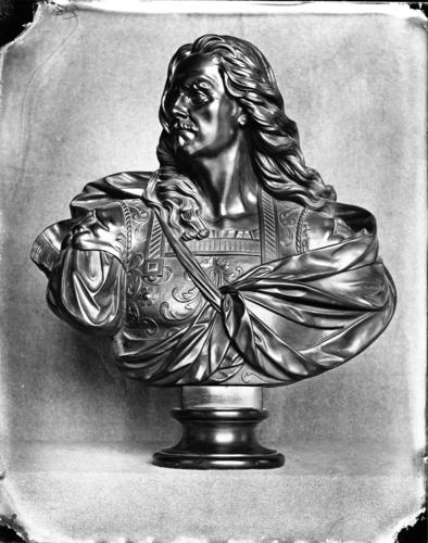 Glass plate negative of a bronze bust Glass plate negative of a bronze bust