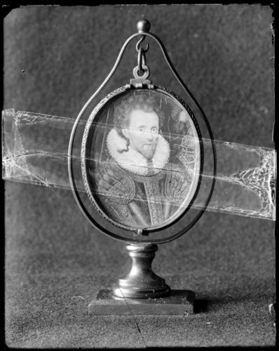 Glass plate negative of a miniature