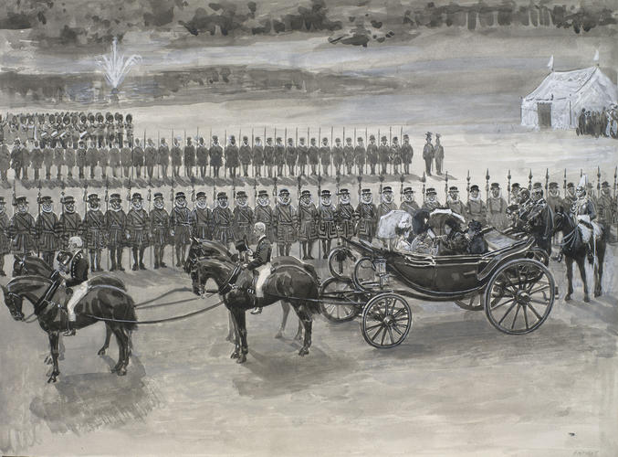 The Diamond Jubilee: the Queen reviewing the Yeomen of the Guard, 23 June 1897 The Diamond Jubilee: the Queen reviewing the Yeomen of the Guard, 23 June 1897