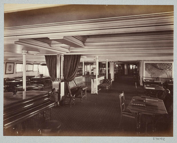 Saloon, HMS Serapis: Prince of Wales Tour of India 1875-6 (vol. 6)