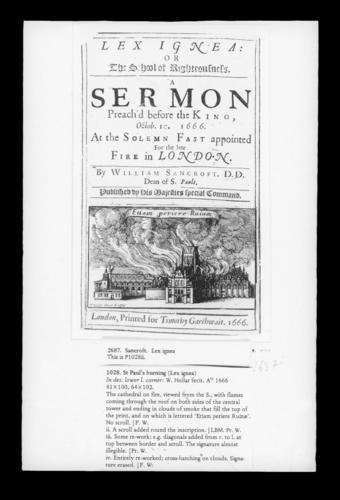 Sancroft, 'Lex ignea'; title page