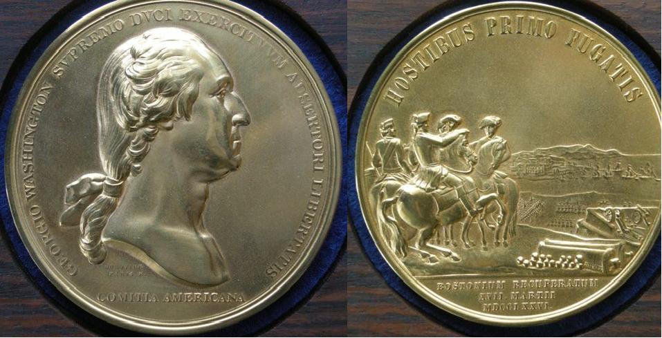 U. S. A. Medal commemorating George Washington before Boston, 1776 U. S. A. Medal commemorating George Washington before Boston, 1776