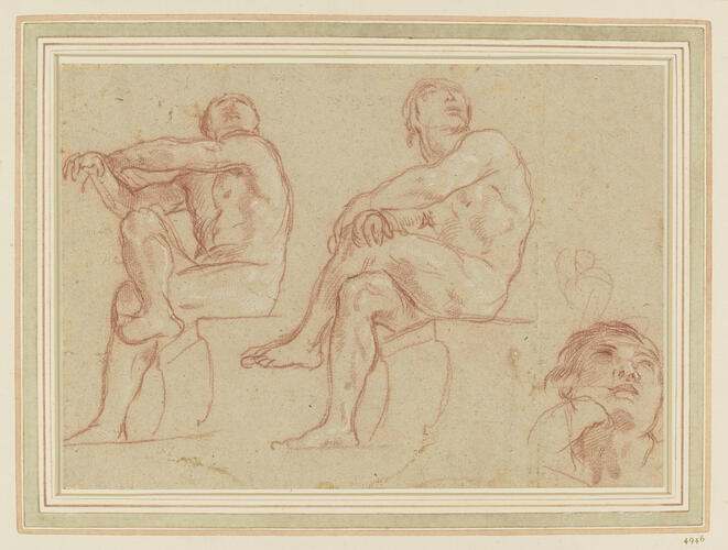 The vault of the church of S Luigi dei Francesi: studies for the left-hand seated figure The vault of the church of S Luigi dei Francesi: studies for the left-hand seated figure