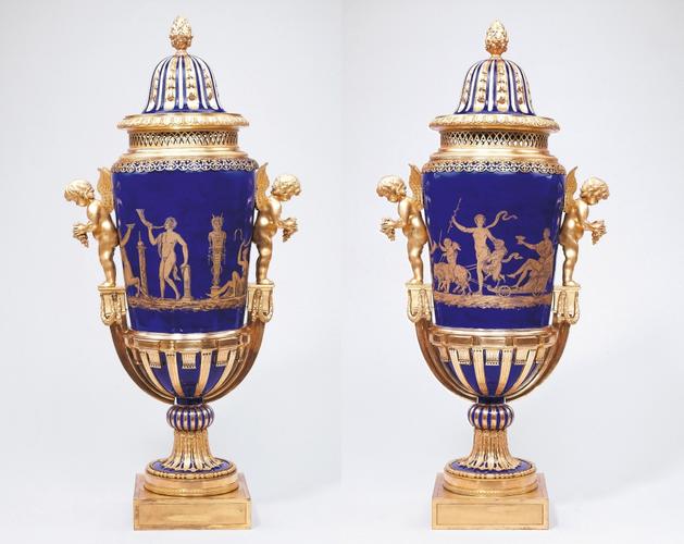 Vase à pied de globe or vase chinois