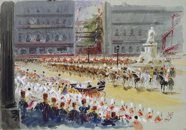 The Diamond Jubilee, June-July 1897: Arrival of the Queen at St Paul's Cathedral, 22 June