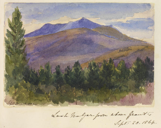 Master: SKETCHES FROM NATURE V. R. 1862 TO 1866
Item: Loch Nagar from above Grant's