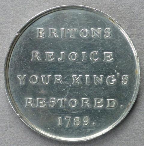 Great Britain. Medal commemorating the Recovery of King George III, 1789 Great Britain. Medal commemorating the Recovery of King George III, 1789
