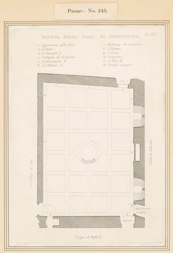 Master: The plan and frescoes of the Sala di Costantino in the Vatican
Item: Plan of the Sala di Costantino in the Vatican