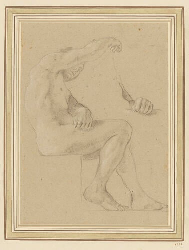 The vault of the church of S Luigi dei Francesi: a study for the right-hand seated figure The vault of the church of S Luigi dei Francesi: a study for the right-hand seated figure