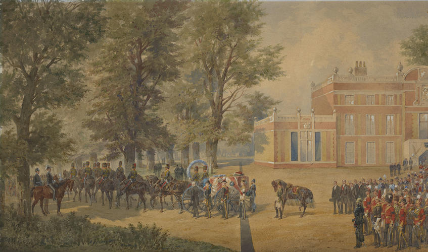 Funeral procession of the Prince Imperial leaving Camden Place, Chislehurst, 12 July 1879