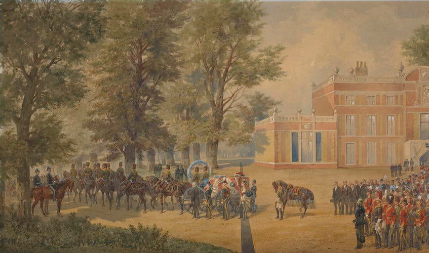 Funeral procession of the Prince Imperial leaving Camden Place, Chislehurst, 12 July 1879