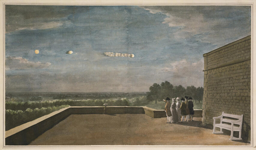 The meteor of 1783 seen from the east end of the North Terrace