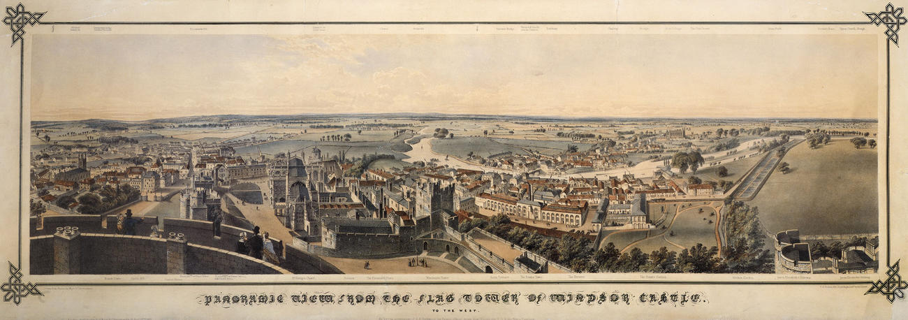 Panoramic View from the Flag Tower of Windsor Castle, to the West