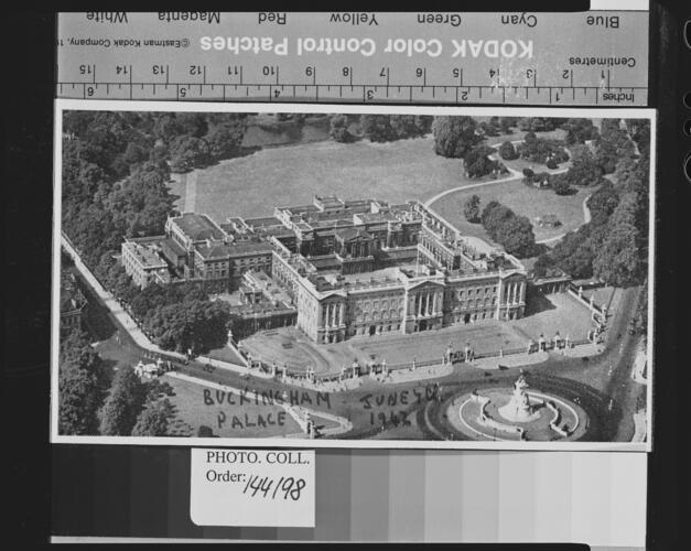 Aerial view of Buckingham Palace. [Royal Residences 4. ]