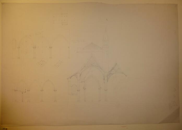 St Mildred's church, Whippingham; interior elevations of the chancel St Mildred's church, Whippingham; interior elevations of the chancel