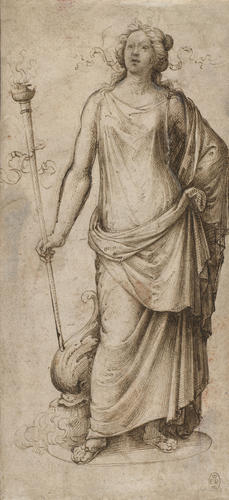 Recto: A female figure. Verso: Judith