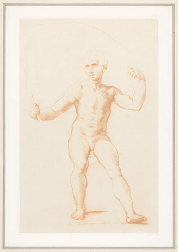 A naked standing youth