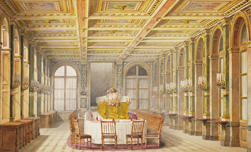 Royal visit to Louis-Philippe: the dining-room at Eu