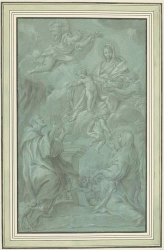 The Madonna of the Rosary with St Dominic and a Dominican Nun The Madonna of the Rosary with St Dominic and a Dominican Nun