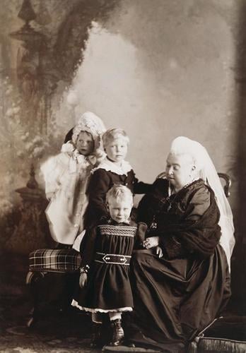 Queen Victoria with Prince Edward, Prince Albert and Princess Mary of York, Balmoral