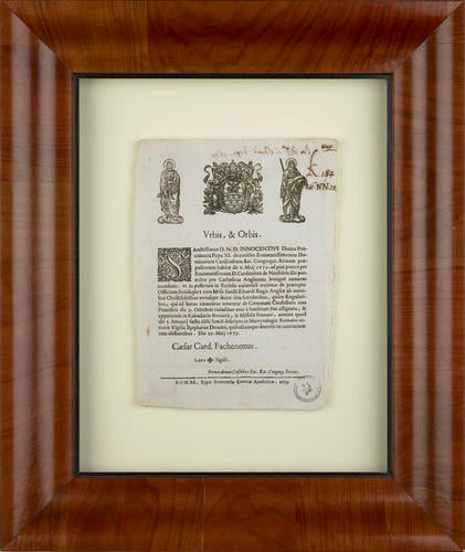 Papal decree confirming the feast day of St Edward the Confessor, King and Confessor, 29 May 1679