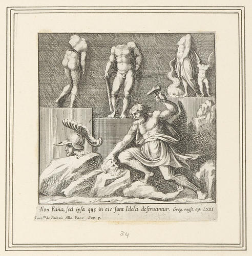 Master: A set of prints reproducing narrative scenes from the Sala di Costantino
Item: The destruction of idols
