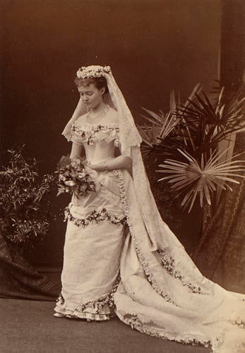 The Duchess of Connaught (1860-1917), when Princess Louise Margaret of Prussia, in her wedding dress