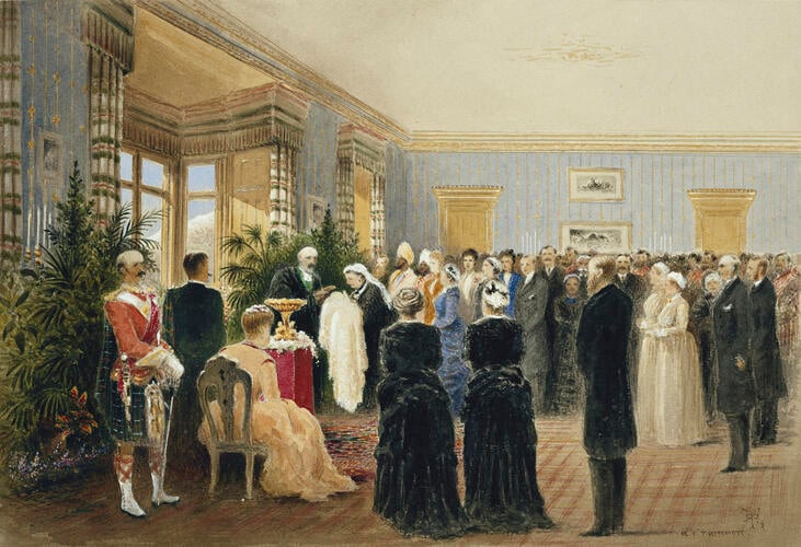 Christening of Princess Victoria Eugénie of Battenberg at Balmoral, 23 November 1887