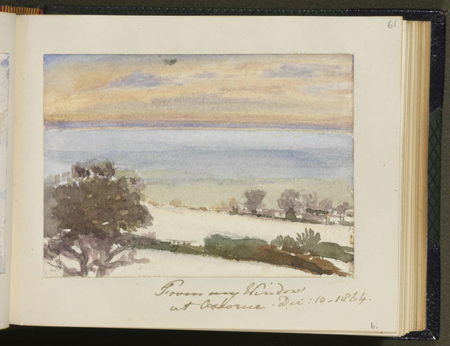 Master: SKETCHES FROM NATURE V. R. 1862 TO 1864
Item: From my window at Osborne