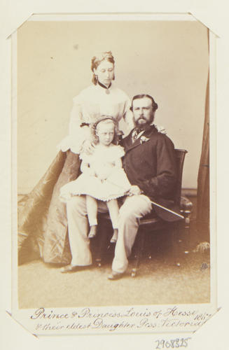 Prince and Princess Louis of Hesse, and their eldest daughter Princess Victoria Prince and Princess Louis of Hesse, and their eldest daughter Princess Victoria