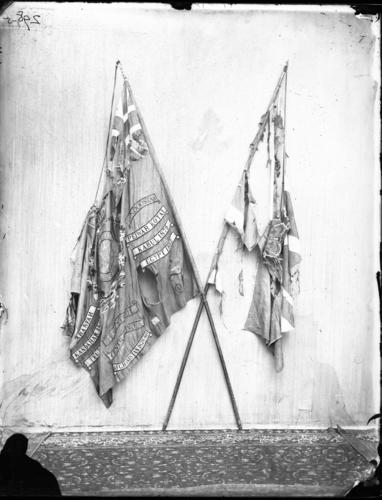 Glass plate negative of Regimental Colours of the Seaforth Highlanders Glass plate negative of Regimental Colours of the Seaforth Highlanders