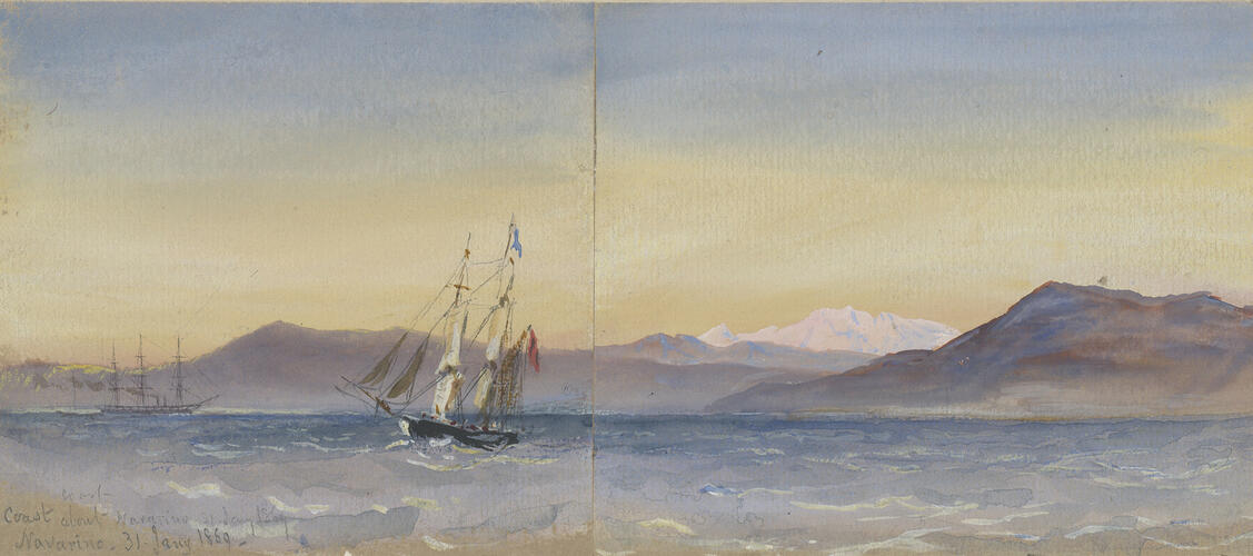 HMS Ariadne near Navarino, 31 January HMS Ariadne near Navarino, 31 January