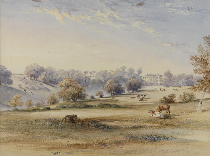 Osborne House: distant view of the old house from the park