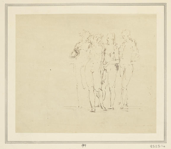 Four naked standing figures