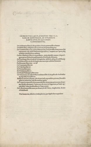 Georgii Vallae Placentini … De expetendis et fugiendis rebus opus . . Georgii Vallae Placentini … De expetendis et fugiendis rebus opus . .