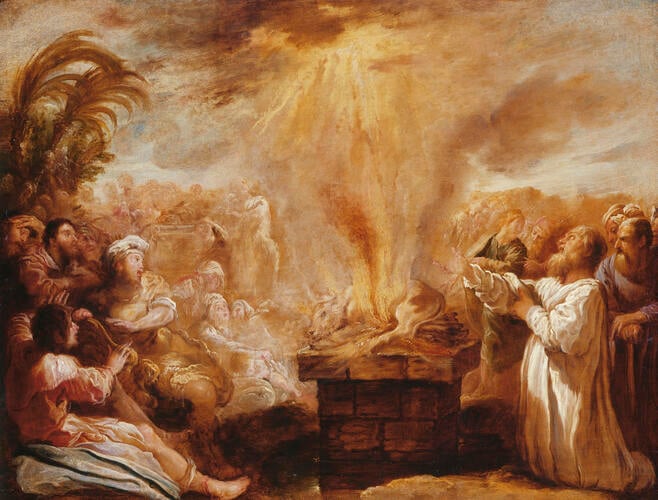 The Sacrifice of Elijah Before the Priests of Baal