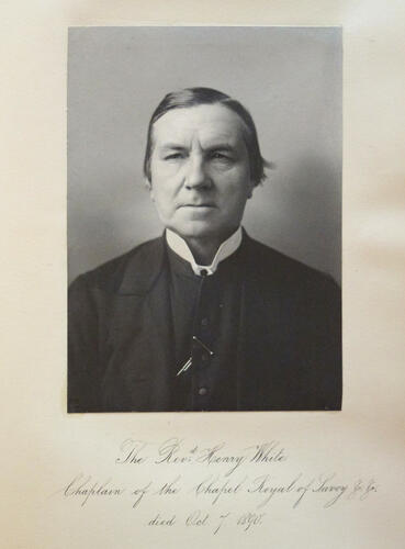 The Reverend Henry White, Chaplain of the Chapel Royal of Savoy, died October 7th 1890. [Album: Photographic Portraits vol. 6/64 1888-1893]