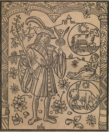 Master: Twelve woodcuts of the labours of the months from 'The kalender of shepherdes'
Item: April Master: Twelve woodcuts of the labours of the months from 'The kalender of shepherdes'
Item: April
