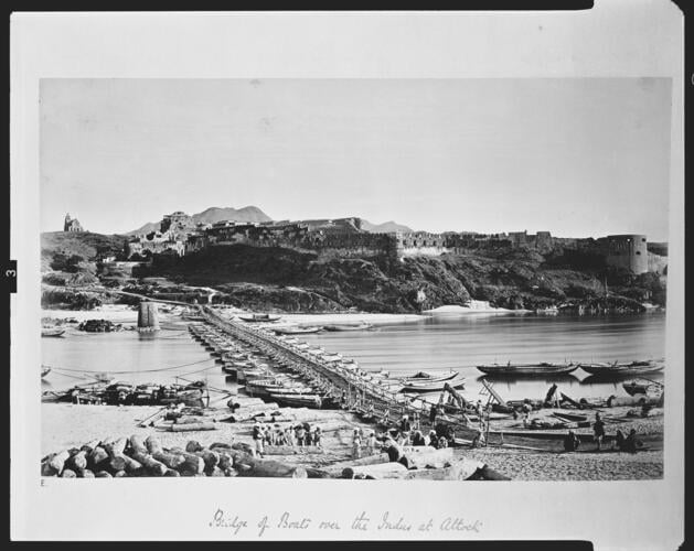 Pontoon bridge across the Indus River at Attock