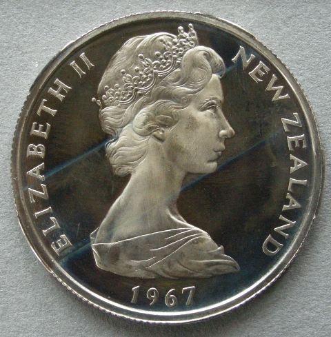 New Zealand. Proof 50 cents, 1967, commemorating the introduction of decimal currency